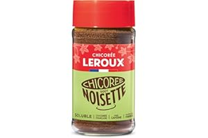 Leroux - Chicorée Soluble Noisette - 100% d'Origine Végétale - Chicorée Cultivée en France - Source de Fibres, Sans Sucres Ajoutés - Pot de 100g