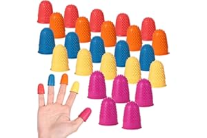 JOSOJOOU 25 Stück Fingerlinge Silikon Fingerschutz Gummi Fingerkissen Fingerkuppen Schutz Rutschfeste Verbrühungs Fingerkappe Wiederverwendbare Fingerhut Zum Büro Nähen Gärtnern Wachsen Kleben Saitenübung