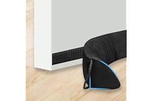 CENOZO 90-94cm Boudin de Porte avec Mousse Insonorisante et 2 Sacs de Lestage en Sable,90° Isolation Porte d'entrée Bloque l'entrée de l'air Chaud/Froid, du Bruit et des Insectes Dessous de Porte