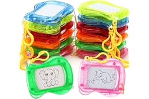 Ruioomeep Pack of 12 Mini Painting Board, Magic Board, Mini Painting Board Children with Key Ring, Erasable Doodle and Birthday Children's Party, Gift Bag Filling, Small Items for Children