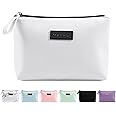 Makeup Bag for Purse MAANGE Small Travel Cosmetic Bag Makeup Pouch PU Leather Portable Versatile Zipper Pouch for Women