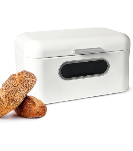 brot in blechdose aufbewahren Sendez Großer Brotkasten aus Metall mit Klappdeckel 42x22,5x17cm im Retro Look Rollbrotkasten Brotbehälter Brotbox Weiß Küche, Haushalt & Wohnen Rahmenhöhe:60 CM Herzförmige Briefkartons, Pakete, Aufbewahrung, mai