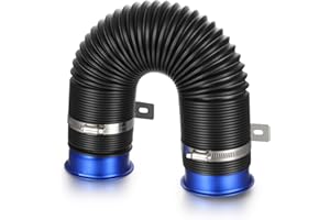 Twilight Garage 3 inch (76mm) Universal Flexible Air Intake Pipe Inlet Hose Extendable Auto Vehicle Turbo Intake Inlet Duct Cold Air Feed Ducting Pipe Tube Hose