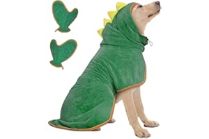 Peignoir pour Chien en Microfibre, Bibykivn Serviette pour Chien Super Absorbante, Lavable Serviette pour Animaux Peignoir de Bain, Réglable Peignoir pour Douche Natation (Vert, M)