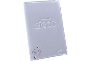 Ugozen Pochette Carte Grise, Accessoire Porte Papier Voiture + Etui de Protection Trensparent (inclu) Fabrication FRANÇAISE