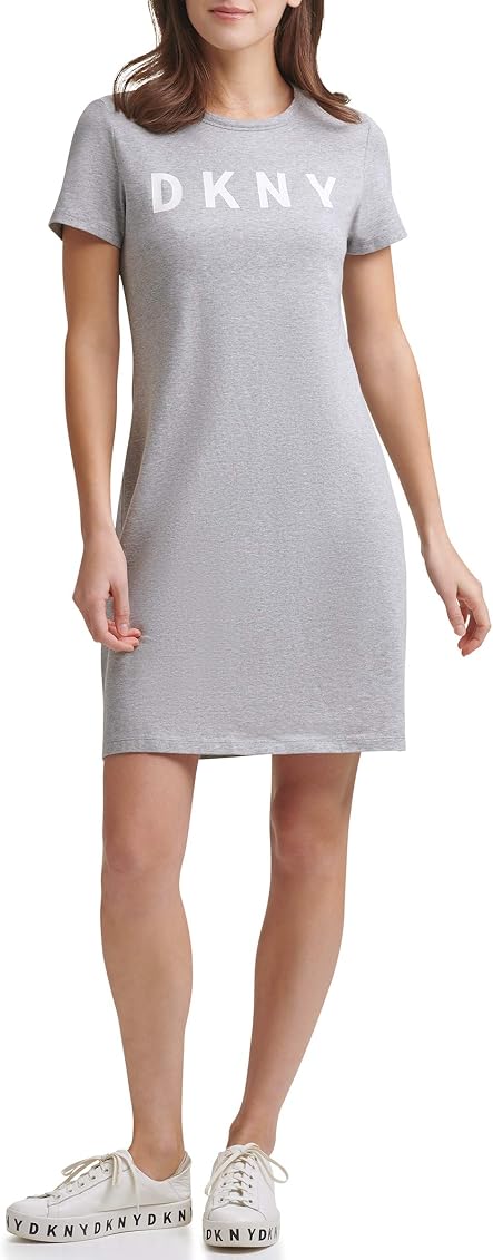 DKNY Women's Logo T-Shirt Dress, Stone, S: Buy Online at Best Price in UAE  - Amazon.ae
