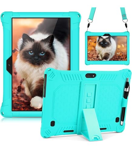 FKQLH Custodia Cover per TCL Tab 10L Gen 4 Tablet 10,1 Pollici, Sottile PU Pelle Coperchio Leggera con Funzione di Supporto Case, Nero