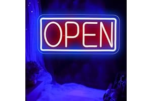 ASLANKA Luz de neón OPEN - Luz de neón USB para dormitorio, habitación de niños, decoración de pared para Bar, fiesta de boda, dormitorio con luz de neón