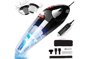 RIKIN Aspirapolvere per Auto 8500PA 120W Aspirabriciole Portatile 3 in 1 Aspirapolvere Potente con Luce LED a Mano Basso Rumore Aspirabriciole con Filtro HEPA in Acciaio Inossidabile Umido e Secco