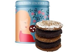 ‎FRAUNHOLZ ELISENLEBKUCHEN Lebkuchen - original Nürnberger Mandel Elisen-Lebkuchen - 45% Nussanteil - handgefertigte Qualität - prämierte Meisterhändler-Manufaktur (Dose Elise - Inhalt: Lebkuchen gemischt - 380 Gramm)