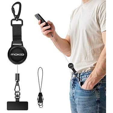 Lanière Rétractable Antivol Pour Téléphone – Longueur Max 70 Cm, Crochet Verrouillable – Pour Sac, Ceinture