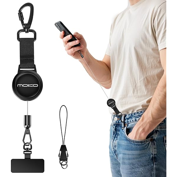 Telefoontasje zwart met gemêleerd koord - Studio de Uitkomst