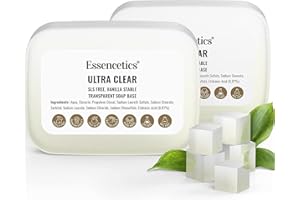 ‎ESSENCETICS Essencetics 1kg BIO Transparent Glycerin Seifenbasis zur Seifenherstellung - SLS Frei - Glycerinseife Rohseife zum Seifengießen - Seife Selber Machen mit Klar Seifenblock - Melt and Pour Soap Base