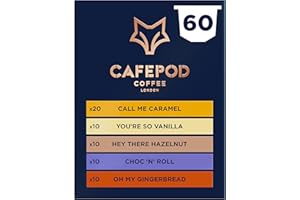 CafePod Flavoured Coffee Pods Nespresso Compatible Variety Pack 60 Aluminium Pods