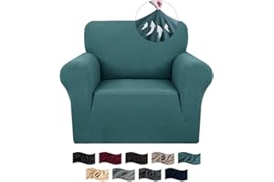 CYCMACO Copridivano 1 Posto con Braccioli, Copridivani Elasticizzato Antiscivolo, Universale Moderno Copripoltrona AntiGraffio, Sofa Cover Antimacchia, Lavabile in Lavatrice, Turchese