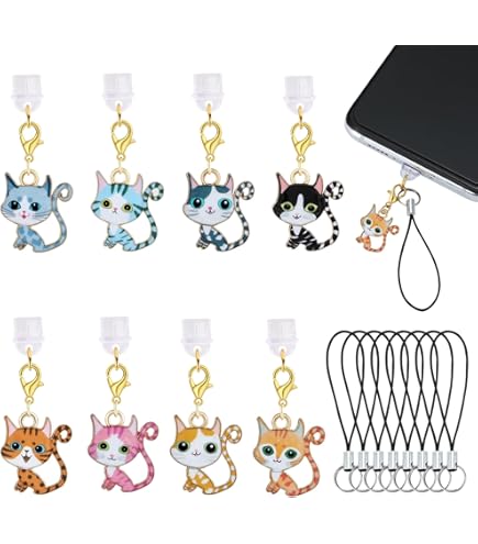 WEBEEDY 12 Styles De Breloque De Prise De Poussière Avec Pendentifs En Pot En Alliage Port De Chargement Type-C Prise AntiPoussière Cactus En Pot Succulent Breloque De Téléphone Cellulaire