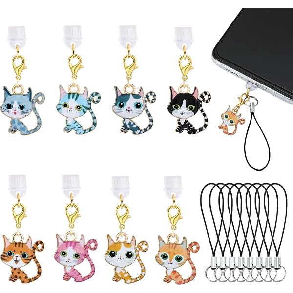 12 Bouchons Anti-Poussière Avec Pompons Colorés - Pour Port USB-C De Téléphone, Déco Et Protection