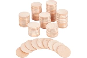 ‎NBEADS nbeads Pack of 100 Beech Wood Round Pieces, 30.5 mm Unfinished Wooden Circles Round Discs Wooden Cutouts Ornaments for DIY Crafts Painting Wedding and Home Textiles, 3.5 mm Thick