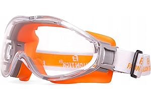 FALON TECH ft Occhiali protettivi - occhiali di protezione da lavoro, occhiali di protezione completa in policarbonato, forma universale, antigraffio, classe F, occhiali da lavoro, norma DIN EN 166 |