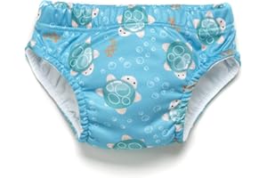 PSS! | Costume Contenitivo Bambino, Pannolino Costumino Neonato, Mare e Piscina, Stampa Little Turtles, Taglia M, Made in Italy