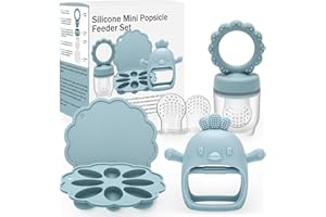 CLDY Baby Fruit Food Feeder - Breastmilk Popsicle Freezer Molds - Convenient Baby Food Feeder Set, Baby Silicone Nibble Freezer Tray Food Storage Containers for Toddler Teething & Infant Self Feeding