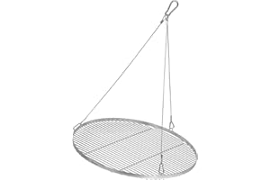 BBQ-Toro Griglia rotonda in acciaio inox | Ø 70 cm | Superficie di cottura sospesa con corda per treppiede | Ideale per barbecue all’aperto, accessorio da esterno