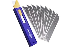 MANUFORE Lot de 50 Lames Cassables de 18 mm Lames de Coupe Ultra Tranchantes en Acier SK5 Très Résistantes Lames de Cutter, Lames de Coupe-Tapis, Lames Cassables Ultra-Tranchantes de Qualité