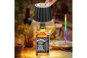 VIIIVA LED Flaschenlampe Dimmbare, Akku Tischleuchte, Warmweiß 3000K 16 Farben RGB mit 5200 mAh, IP54 Wasserdicht kabellos Touch Tischlampe, Tragbare Flaschenlicht, für Restaurant & Bar (Schwarz)