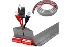 BOCGUY Petit passe-câbles flexible, autocollant, 3 m x 5 cm, cache-câbles flexible, facile à couper, montage pour tous les câbles d'alimentation, maison, bureau, entrepôt (bois gris)