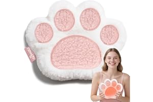NEWGO Cuscinetto termico per microonde - Il rimedio dolce per crampi e dolori. A forma di zampa di gatto con calore umido, offre comfort a donne e bambini per disagi cervicali, Naturale