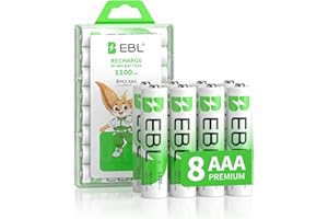 EBL 1100mAh AAA Ni-MH Pilas Recargables de 1,2V para los Equipos Domésticos con Estuches de Almacenamiento (8 Piezas)