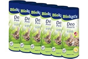 Biokat's Deo Pearls primavera - Aditivo con fragancia para aportar frescor y obtener grumos sólidos en el arenero - 6 botes (6 x 700 g)