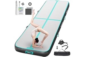 FBSPORT Tapis D'Entraînement 10/20cm Hauteur Tapis de Gymnastique Gonflable Air Tumbling Track 2/3/4/5/6M Tapis de Gym Gonflable Tumbling Tapis Gymnastique Air Floor Mat pour Gymnaste Yoga avec Pompe