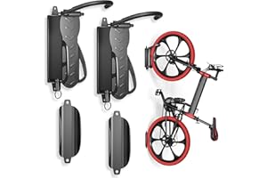 WELDUN Uchwyt ścienny na rower, 2 zestawy, obrotowy uchwyt rowerowy, pionowy stojak do przechowywania roweru, do garażu i wewnątrz, nośność 30 kg