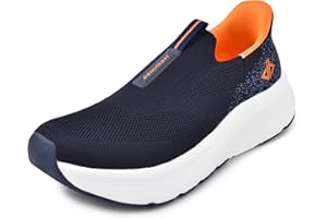 JACKSHIBO Mens Slip in Free up Hands Shoes Wide Toe Box Arch Support Fashion Trainers Orthopedic Walking Sneakers Cushioned Thick Zero Drop Sole Metatarsal Pads