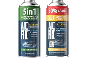 AC FIX 5-i-1 – R134a + 3 i 1 R134a XL 470 g Köldmedium för bilens luftkonditionering med olja, tätningsmedel, UV-färgämne, to