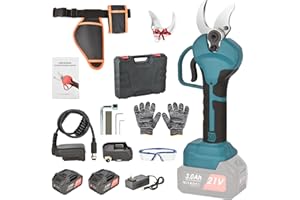 YKGUTILU Forbici Potatura Elettriche, potatore ricaricabile da 21 V, diametro massimo di taglio 30 mm, 2 batterie da 2000 mAh, display LCD, potatore portatile professionale per potatura da giardino