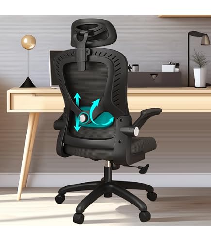 Chaise De Bureau Ergonomique Bayt - Siège Réglable Confortable Noir Pour Télétravail Et Bureau