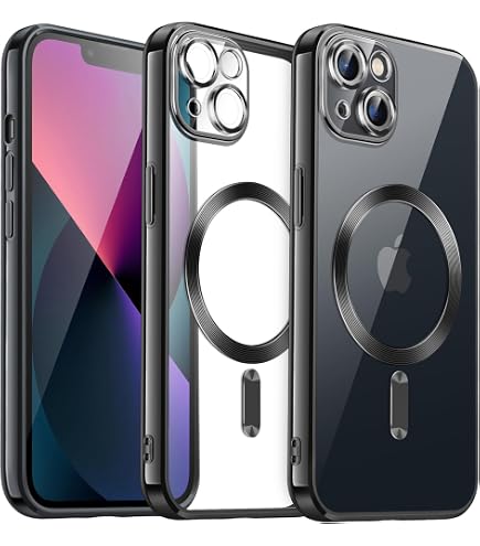 Coque IPhone 13 Magnétique Anloes - 2 Pièces Transparente & Noire - Compatible MagSafe Et Protection Militaire