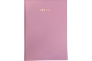 PRECIOUS LONDON 2024-2025 Diary Academic Year A5 Week to View Hardback Casebound Mid Year Student Teacher Appointment Planner Diary (Light Pink)