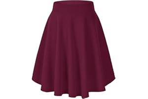 Urban Coco Women's Basic Versatile Stretchy Flared Casual Mini Skater Skirt