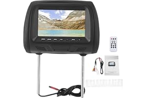 Yctze Coche MP5 Player - 7in Reposacabezas de coche Reproductor de DVD, respaldo del asiento MP5 Reproductor multimedia Reposacabezas Monitor Pantalla LCD RGB Soporte Bluetooth Amplificador USB