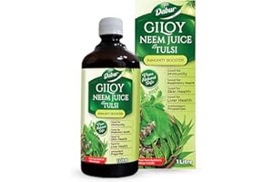 Dabur Succo di Giloy Neem Tulsi: Beneficio dei Booster di Immunità 3 in 1 con il potere di Giloy, Neem e Tulsi|Succo Puro, Naturale e Ayurvedico al 100% -1L