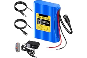CITYORK 12.6V DC 3000mAh wiederaufladbarer Lithium-Ionen Akku für Solar Paneele, CCTV-Kameras, Camcorder, Flugzeug Spielzeug, LED-Streifenlichter und mehr