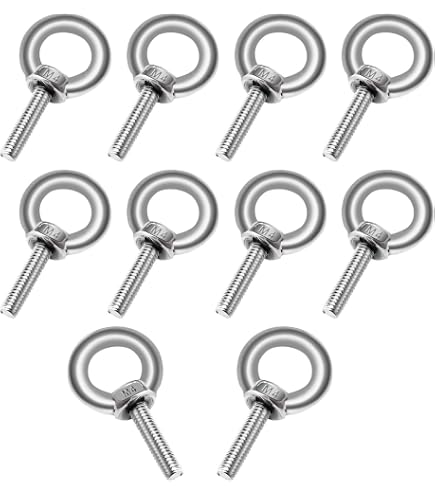 Lot De 5 Anneaux Tige Filetée BOIS En Inox 316 (A4) - Longueur 50 Mm, Diamètre 6 Mm - FP INOX