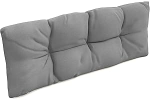 POKAR Cuscino-schienale 120x40cm per Divano da Giardino Idrorepellente, Spalliera per Bancali, schiuma fredda, senza Pallet, Grigio