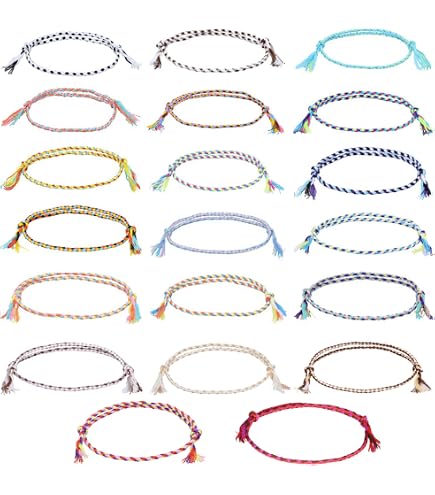 Lot de 20 bracelets d'amitié bohèmes réglables et colorés, tissés à la main, idéal pour les enfants et les adolescents Lot de 20 bracelets d'amitié bohèmes réglables et colorés, tissés à la main, idéal pour les enfants et les adolescents