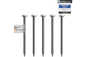 RIKAMA ONLINEVERSAND AUS EINER HAND RIKAMA® - Lot de 30 clous de 40 mm de long - Clous en acier pour utilisation sur béton, brique, plâtre et bois - Clous en acier trempé comme suspension d'images - Fabriqué en Allemagne (tête argentée)