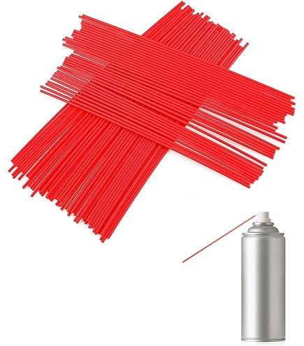 Tinoaly 200pcs Pailles De Rechange Pour Bombes Aérosol, 12cm De Long En Polypropylène Rouge Pour Peinture Nettoyant Lubrifiant Huile Espace Restreint