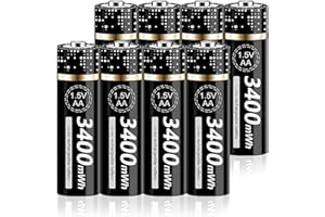 PALOGREEN Akumulator Litowy AA Wielokrotnego ładowania 3400 mWh – 8 Sztuk Akumulatorów AA o Dużej Pojemności, Szybkie ładowanie 1200 Razy długi Cykl i Zabezpieczenie Przed Wyciekiem